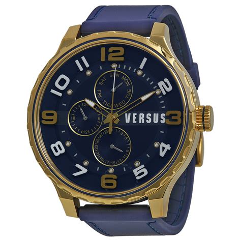 versus versace blue watch|Versace blue dial watch.